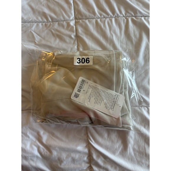 Lululemon Ribbed Softstreme Zip-Leg High-Rise Cropped Pant 25" Size 14 Cream NWT - Picture 14 of 14